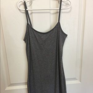 Grey, spaghetti strap mini dress